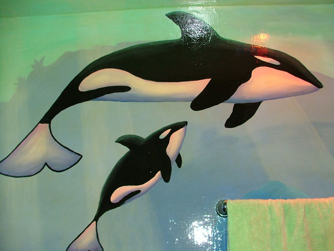 Dolphin's bathroom mural 3