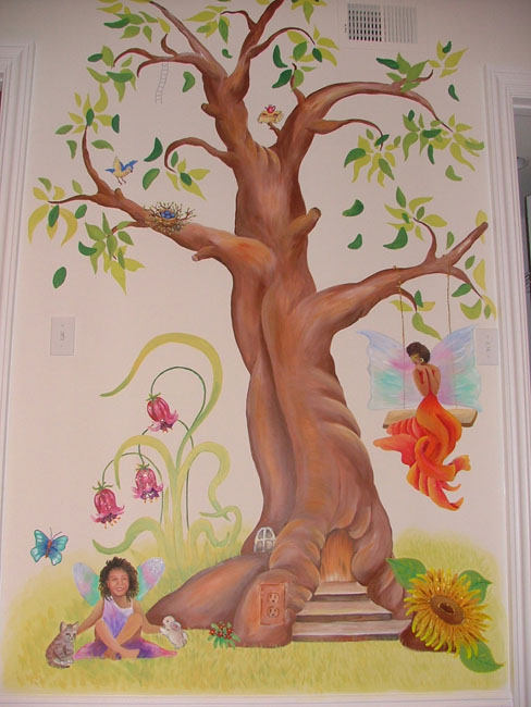 Skai's fairy tree mural