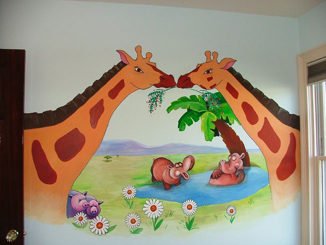 Twin-themed African mural (2)