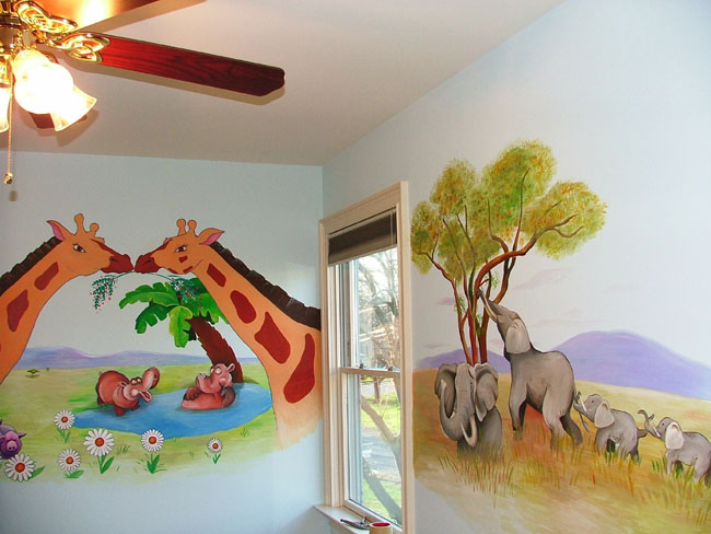 Twin-themed African mural (4)