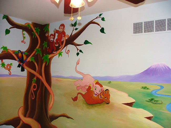Twin-themed African mural